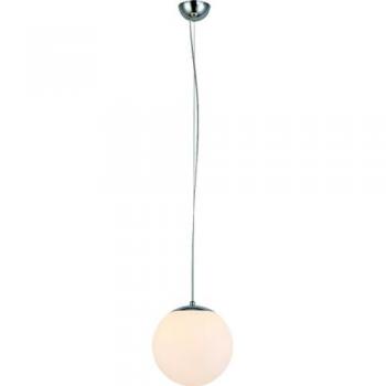 Lámpara de Suspensión Emil, Metal y Vidrio, Cromo y Blanco, 25x25x155 cm