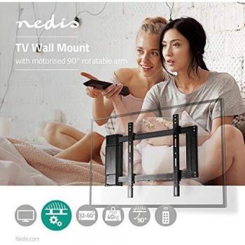 Motorized TV Wall Mount | 32-60 inches | Max Load 40 kg | 90° Swivel Angle | Remote Control