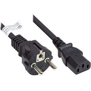 Cable de alimentación tipo E+F CEE 7/7 a C13, negro, 0,75 mm², 1,5 m