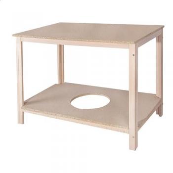Mesa Camilla Rectangular de Madera de Haya Sin Barniz 110x65x75 cm - Ambiente Natural y Acogedor