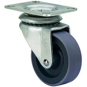 Rueda Giratoria para Muebles Auxiliares, RUEDAS ALEX, Z PGI, Fijación de Placa, Aro de Goma inyectada, Ø 60 mm
