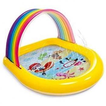 Intex 57156NP Piscina Infantil Arco Iris con toldo y aspersor, Unica