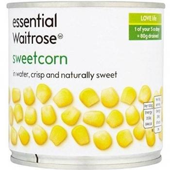 esencial naturalmente dulce Maíz dulce Waitrose 326G