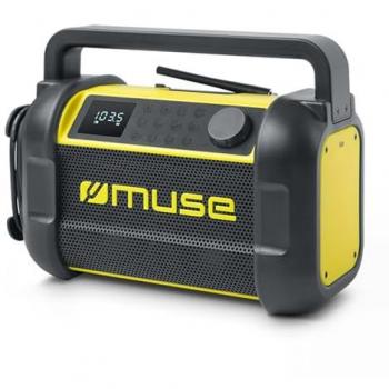 Radio de Chantier Muse M-928 BTY Bluetooth Impermeable 20W Negra y Amarilla