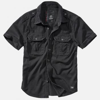 Camisa de manga corta vintage negra para hombre Brandit, disponible en tallas S a 5XL
