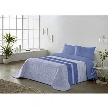 BOHEME Colcha Estampada Reversible AVA Azul Cama 150 cm