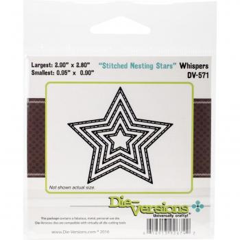 Die-Versions Whispers Nesting dies-stitched estrellas 95-inch - 2.9-Inch