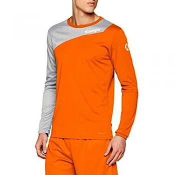 Kempa Core 2.0 Longsleeve Camiseta M/L De Entrenamiento De Balonmano, Hombre, Naranja Fresh/Gris Oscuro, S