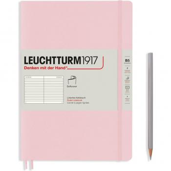 Cuaderno Leuchtturm1917 B5 con líneas y tapa blanda en color Powder