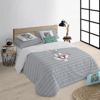 Funda Nórdica Looney Tunes Bugs Bunny Multicolor 100% Algodón con Botones 175 Hilos para Cama de 120 (200 x 200 cm)