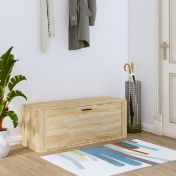 Estante de pared Sonoma, Estante de madera multicapa, dimensiones 100x35x38 cm, color marrón, diseño moderno y funcional