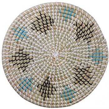 Decoración de Pared Natural Negra de Fibra Natural 35 x 35 cm