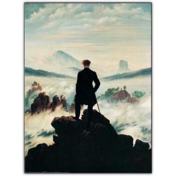 Panel Decorativo de Arte Moderno El Viajero sobre el Mar de Niebla - Listo para Colgar - 60x80 cm