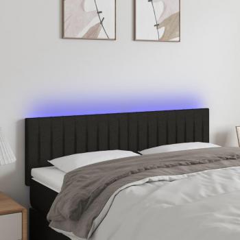 Cabecero LED negro de tela 144x5x78/88 cm
