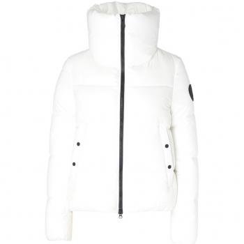 Save The Duck Isla Jacket, White female, Size M, Logo-Patch Puffer Jacket for Women
