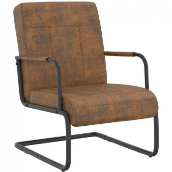Silla voladiza de tela marrón vidaXL Sillón Dormitorio Cómodos Relax Sofá