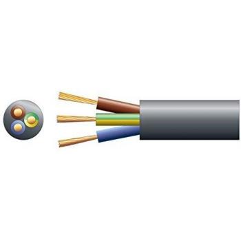Mercury 3 x 48/0.2 mm 15 A 8,7 mm 100 m 3 Core Round Mains PVC Cable Negro
