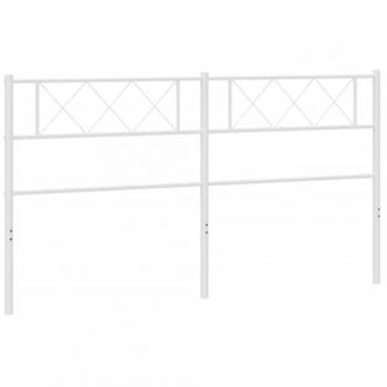 Cabecero de metal blanco 160 cm con patas para estructura de cama, cabecero de somier para hogar dormitorio