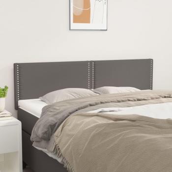 Cabeceros 2 piezas Gris 72x5x78/88 cm en cuero sintético