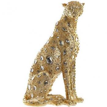 Figura Decorativa Fíjalo Leopardo de Resina Moderna (23,5 x 15 x 37 cm)