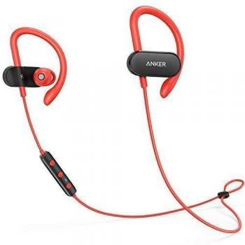 Auriculares inalámbricos Bluetooth, Anker SoundBuds Curve, auriculares deportivos Bluetooth 4.1 con batería de 12.5 horas, sonido estéreo AptX, recubrimiento Nano resistente al agua, auriculares de entrenamiento con micrófono incorporado y bolsa de vi