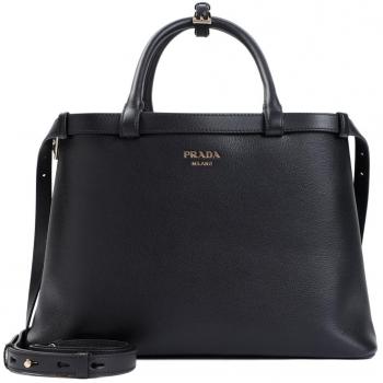 Prada Women's Black Double Compartment Leather Handbag 1BA417VOOO2CYS
