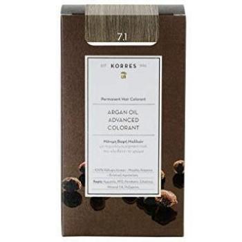 Korres Ammonia-Free Argan Oil Permanent Hair Color 7.1 Ash Blonde 50ml