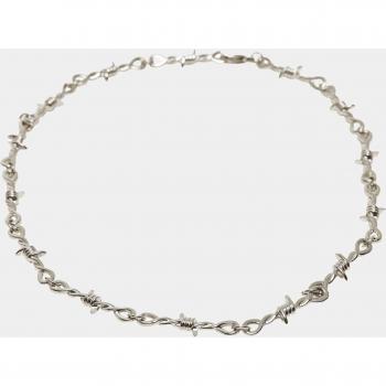Collar Gótico Urban Classics - Collar de Alambre de Púas Plateado Unisex