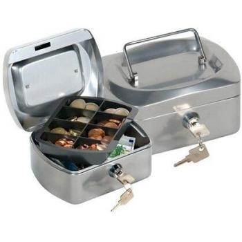 Q-Connect Caja Caudales 6 152x115x80 Mm Plata Con Portamonedas