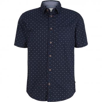Camisa de manga corta Tom Tailor azul marino con estampado M
