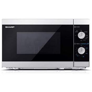 Sharp 20L Microwave Oven with Grill YC-MG01E-S, 800W Power, Silver/Black