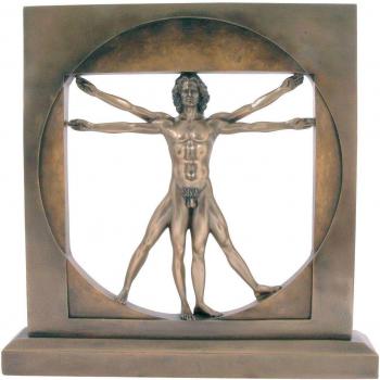 Leonardo Da Vinci: Anatomía, muñeco, vitruv, bronce Look