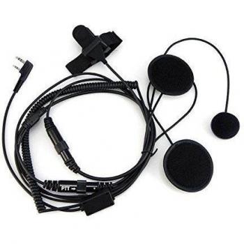 Radioddity RD-204 2 PIN Open / Half Helmet Motorcycle Headset Earpiece Mic Earphone, for BaoFeng DM-5R DMR Digital Radio, BaoFeng TYT WouXun Yaesu Kenwood Two-Way Radio Walkie Talkie Transceiver, UV5RTP GT-3TP GT-5TP BF-888S BF-F8HP UV-82HP UV8000E