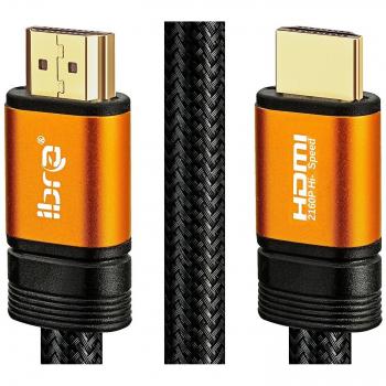 IBRA Orange HDMI Cable 130ft - Ultra High Speed HDMI 2.0 (4K) Compatible - 18Gbps Transfer Rate - 28AWG Braided Cord - Gold Plated Connectors with Ethernet & Audio Return Channel -