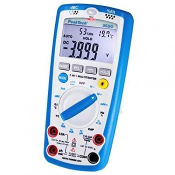 Multímetro Digital PEAKTECH 3690 - 4000 Cuentas, 5 en 1: Voltaje, Corriente, Resistencia, Capacidad y Temperatura