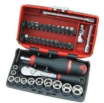 SIDCHROME 38 Piece 1/4 Metric Nano Socket Set