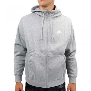 Nike M NSW Club Hoodie FZ BB Sweatshirt, Hombre, dk Grey Heather/Matte Silver/