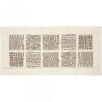 Alfombra de baño y pie de cama suave antideslizante 55x110 cm algodón puro shaggy beige