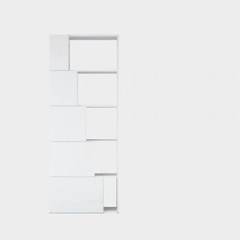 Estantería Librería Zita, Aglomerado de Melamina, Blanco, 65x22x166 cm