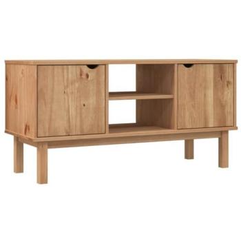 Mueble de TV Multimedia Estantería Buffet para Comedor y Salón 113,5 x 43 x 57 cm Madera Maciza de Pino Marrón