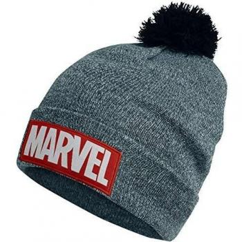 Marvel Comics KC300481MVL - Gorro Enrollable con Logotipo, Color Gris