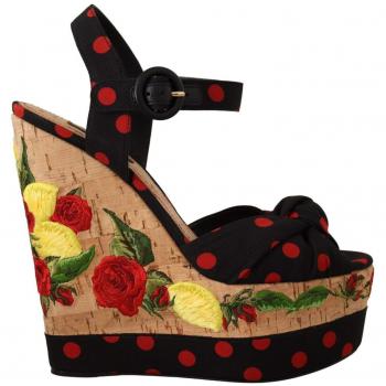 Dolce & Gabbana Multicolor Platform Wedges Sandals Charmeuse