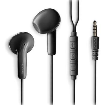 Auriculares Intrauditivos NGS Cross Flip Negros con Micrófono, Control de Volumen y Conexión Jack 3,5 mm