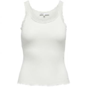 Camiseta de tirantes de encaje Only Sharai para mujer en color blanco