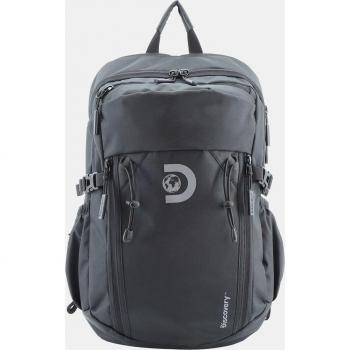Mochila DISCOVERY Metropolis - Mochila de poliéster reciclado en negro con bolsillo RFID y compartimento acolchado para portátil.