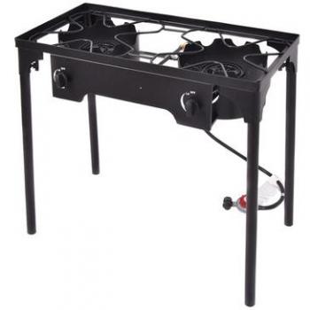 Costway Double Burner Propane Cooker with Outdoor Stove Stand