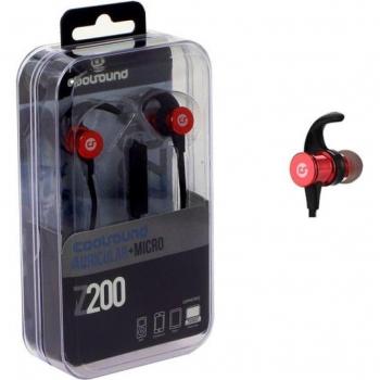 Coolsound Z200 Auriculares Intrauditivos con Micrófono - Control de Volumen - Cable de 1.20m - Rojo