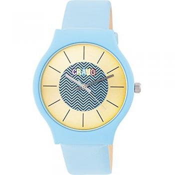 Crayo Trinity Unisex Quartz Watch - Blue Leather Strap - One Size