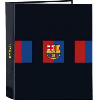 Carpeta de Anillas FC Barcelona Primera Equipación 2022/2023, Cartón, Folio, 4 Anillas, Lomo Ancho 35mm, Colores Granate y Azul Marino, Tamaño A
