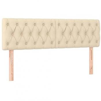 Cabecero con LED de tela color crema 144x7x78/88 cm